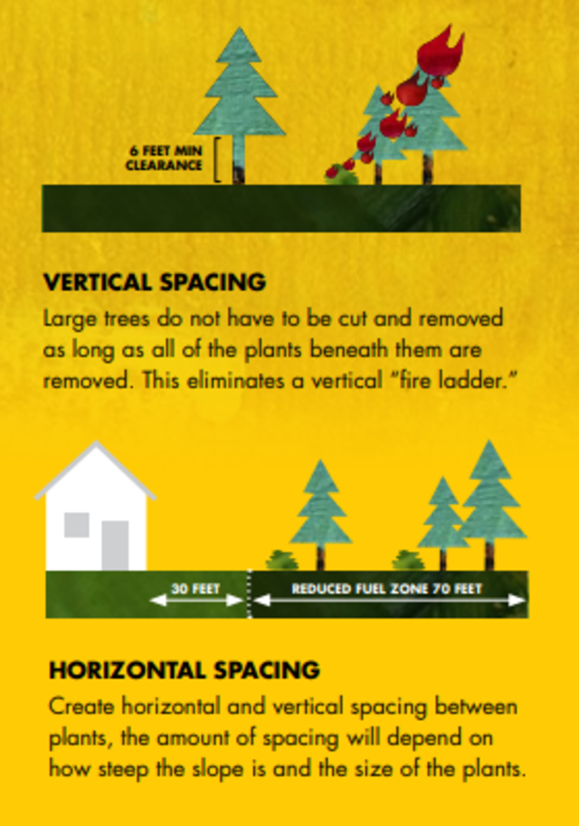 defensible space around your home graphic