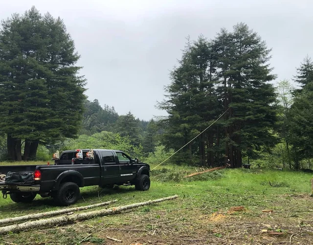 A truck during fire reduction service in Eureka, CA